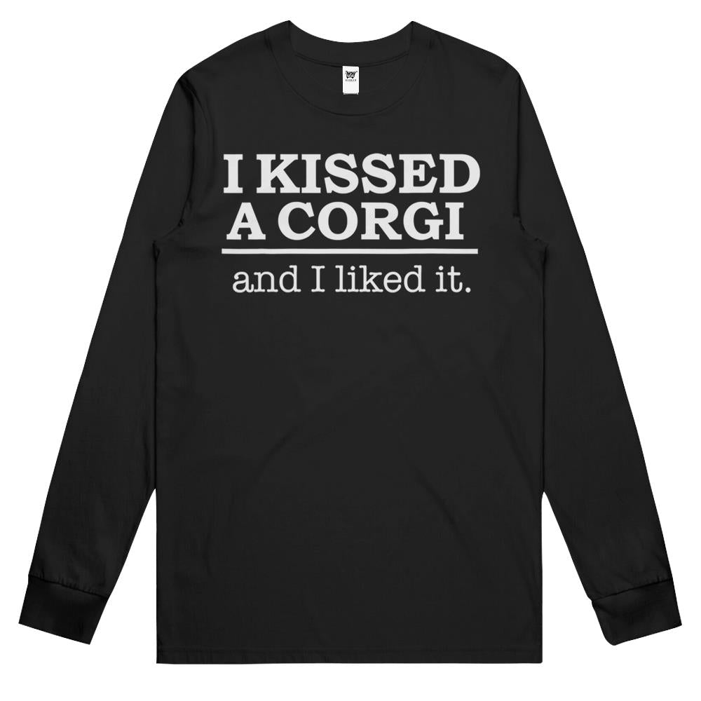 Womens I Kissed A Corgi And I Liked It Funny Long Sleeve T Shirts