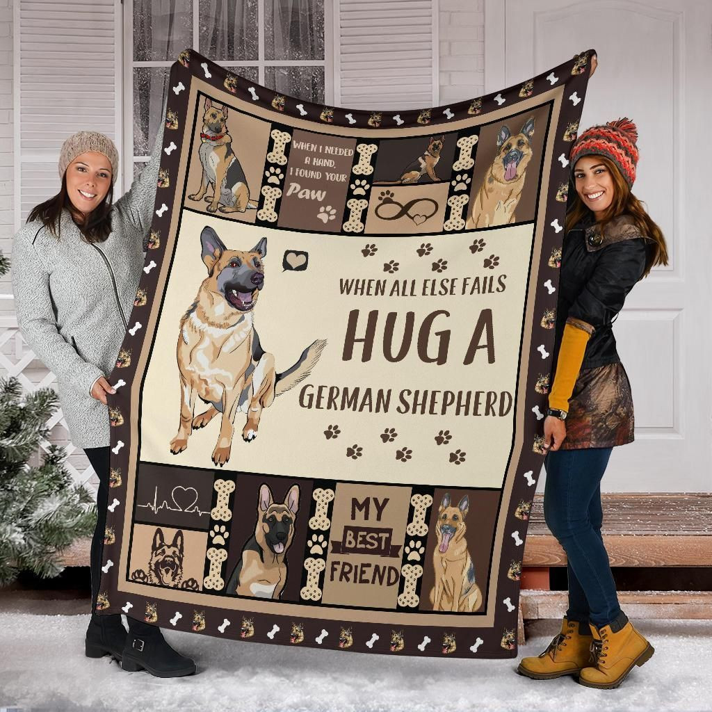 Hug A German Shepherd, Christmas Gift, Dog Lover Blanket