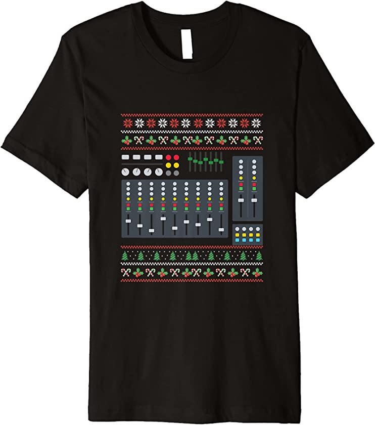 Ugly Christmas X-Mas Mixer DJ New Year Santa Claus Music Premium T-Shirt