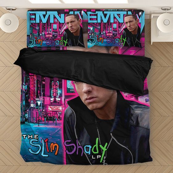 The Real Slim Shady Pink Retro Hue Eminem Duvet Quilt Bedding Set L98