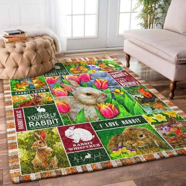 Love Rabbit Rectangle Rug 26