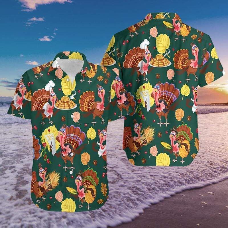 Cover Your Body With Amazing Hawaii Aloha Shirts Funny Chef Turkeys Thanksgiving Ha101927