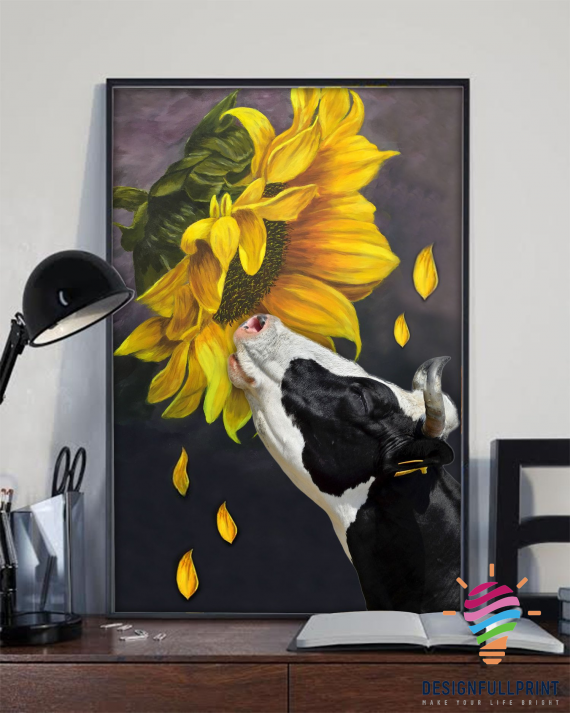 Daisy The Cow Sunflower Farmer Canvas Art And Poster Cm Dog Lover Gift Gift For Farmer