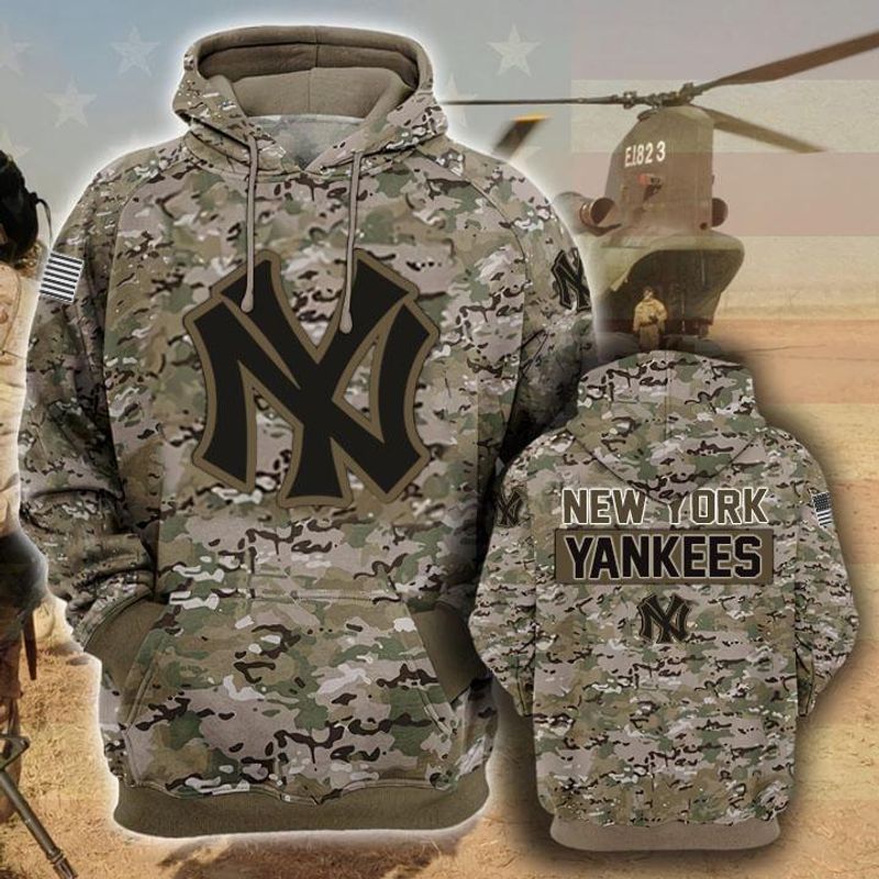 New York Yankees Camouflage Veteran 3D Cotton T-Shirt Hoodie Mug 3D Hoodie Sweater Tshirt