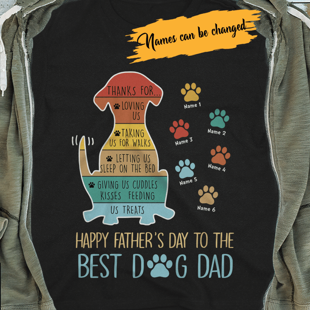 Best Dog Dad Vintage T-shirt Personalized Gift For Father Dog Lover