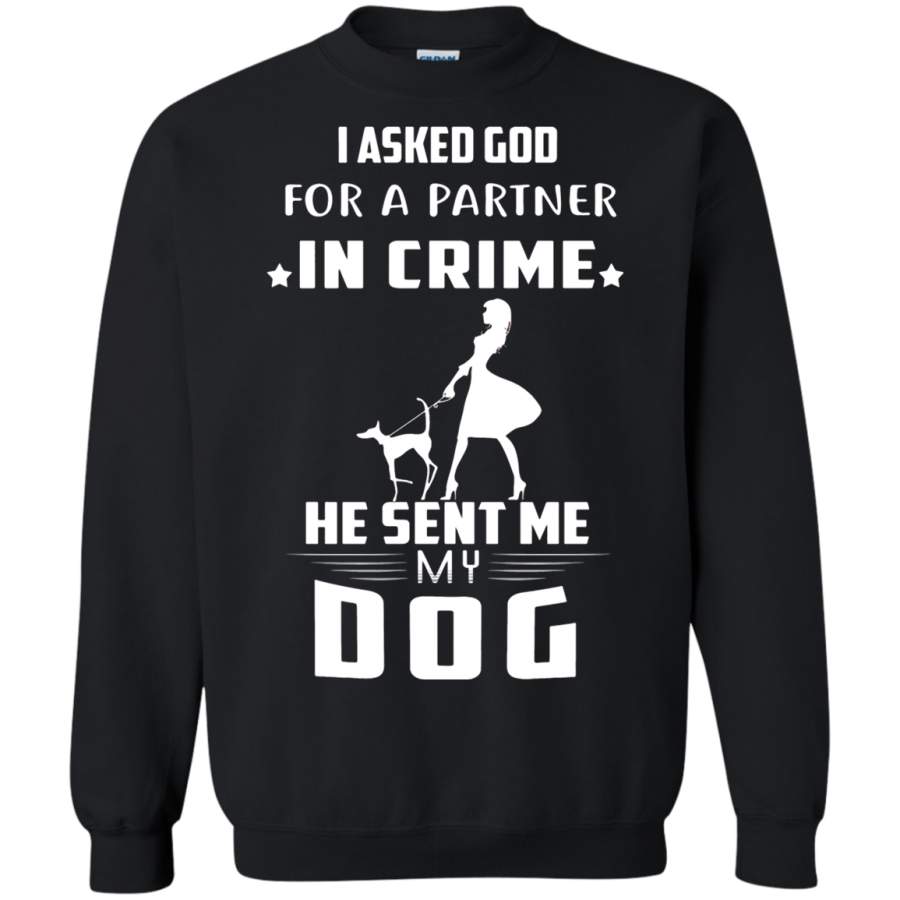 AGR I Asked God For A Partner In Crime He Sent Me My Dog Sweatshirt