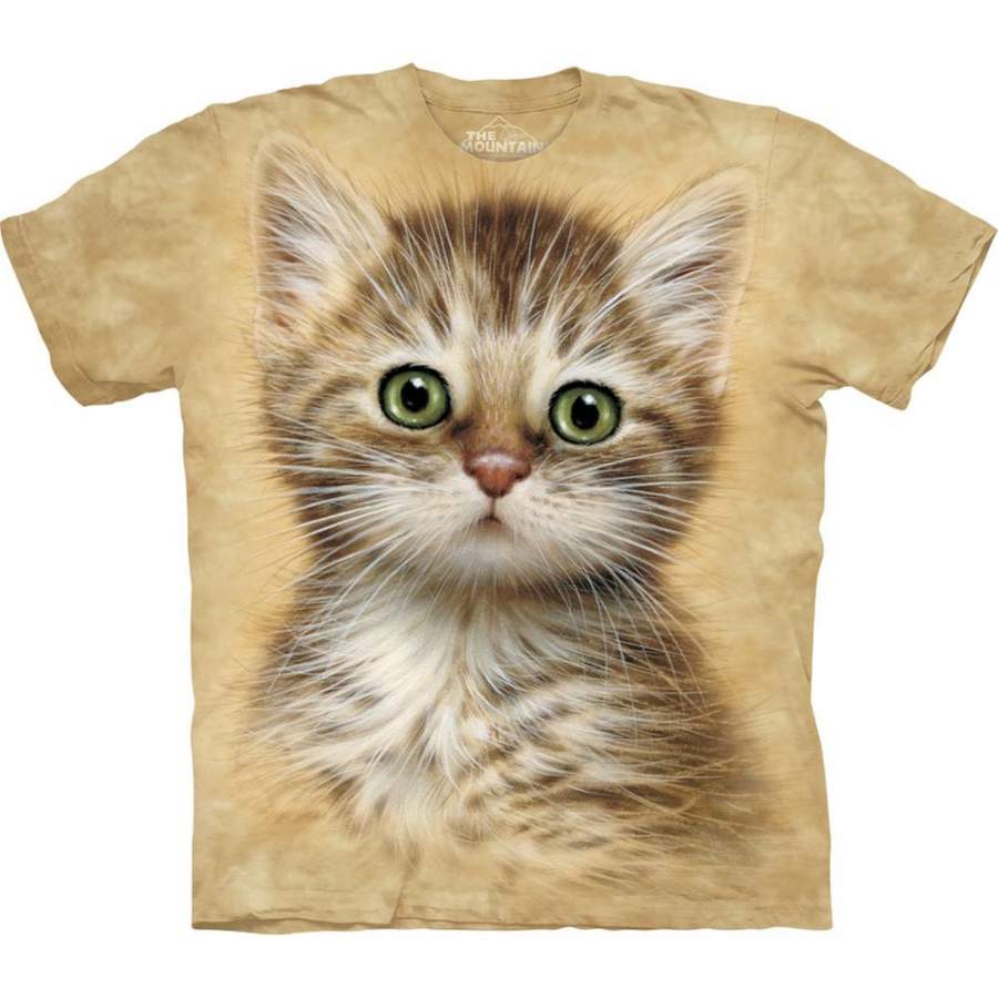 Brown Striped Kitten Kids T-Shirt