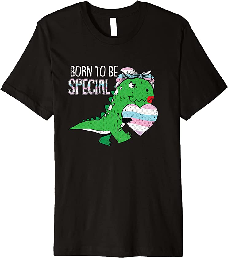 Born To Be Special Intersexual Pride T-Rex Dino LGBT-Q Ally Premium T-Shirt