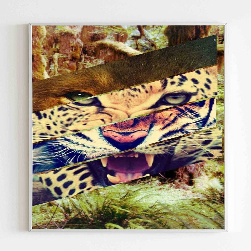 Angry Tiger Leopard And Lion Abstrac Poster