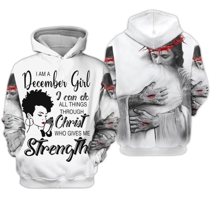 Custom Personalized Birthday December Girl Jesus Hoodie