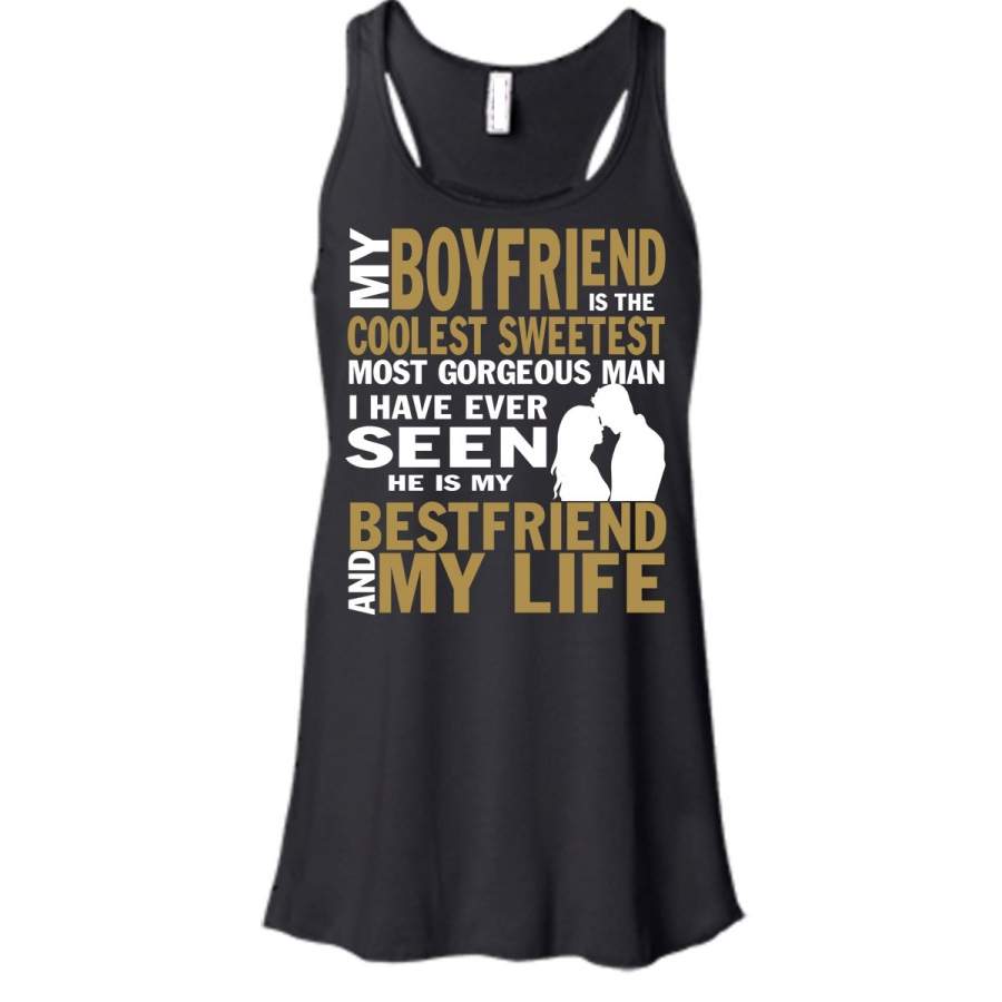 My Boyfriend Is The Coolest Sweetest T Shirt, Couple Tank Top