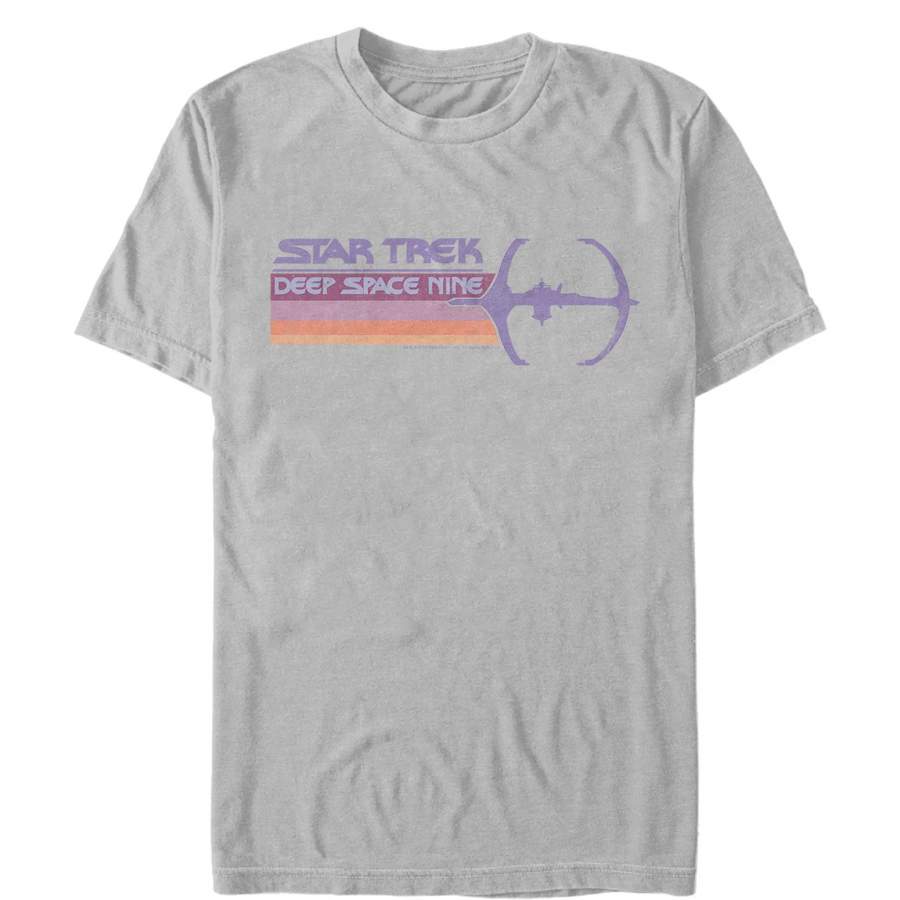 Star Trek Men’s Retro Rainbow DS9 Logo  T Shirt