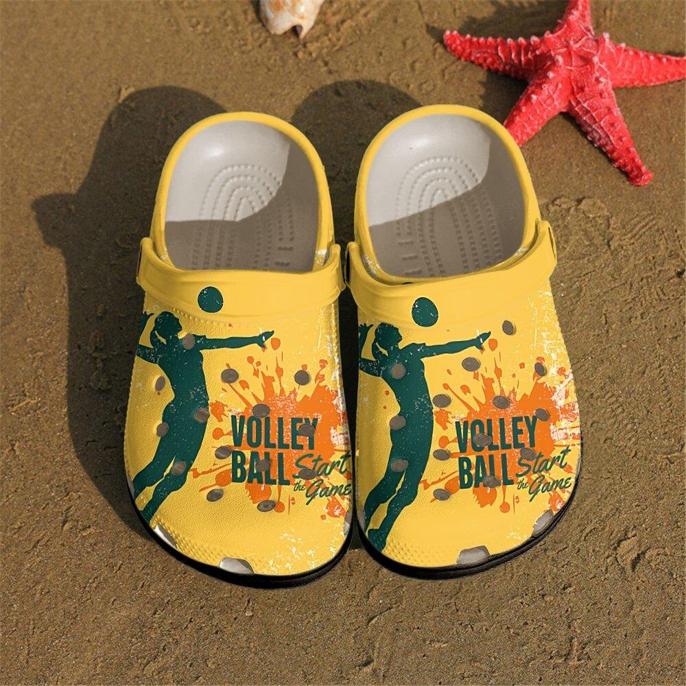 Volleyball Personalized Clog, Custom Name, Text, Color, Number Fashion Style For Women, Men, Kid, Print 3D Start The Game