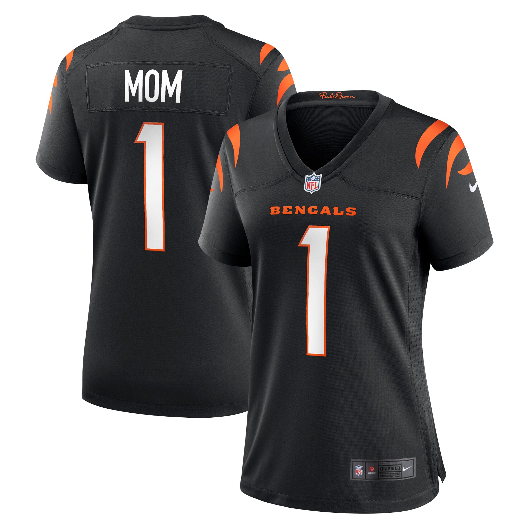 Number 1 Mom Cincinnati Bengals Women's Game Jersey – Black