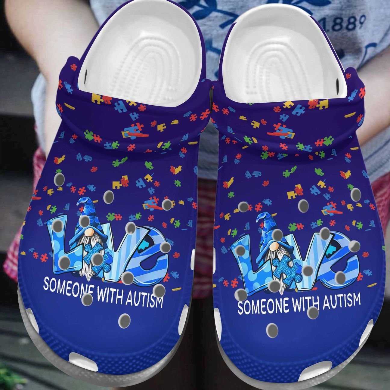 Autism Personalized Clog, Custom Name, Text, Color, Number Fashion Style For Women, Men, Kid, Print 3D Love Someone