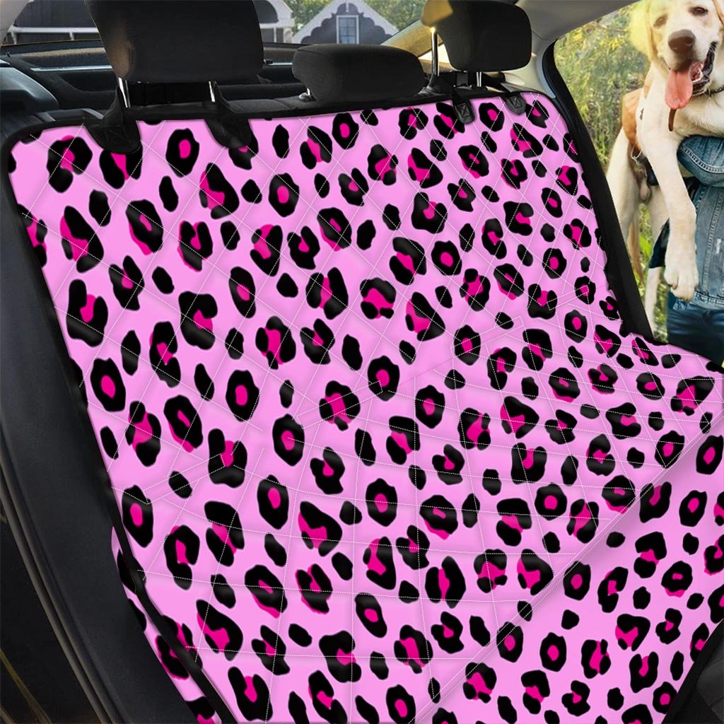 Pink Leopard Pet Car Seat Cover