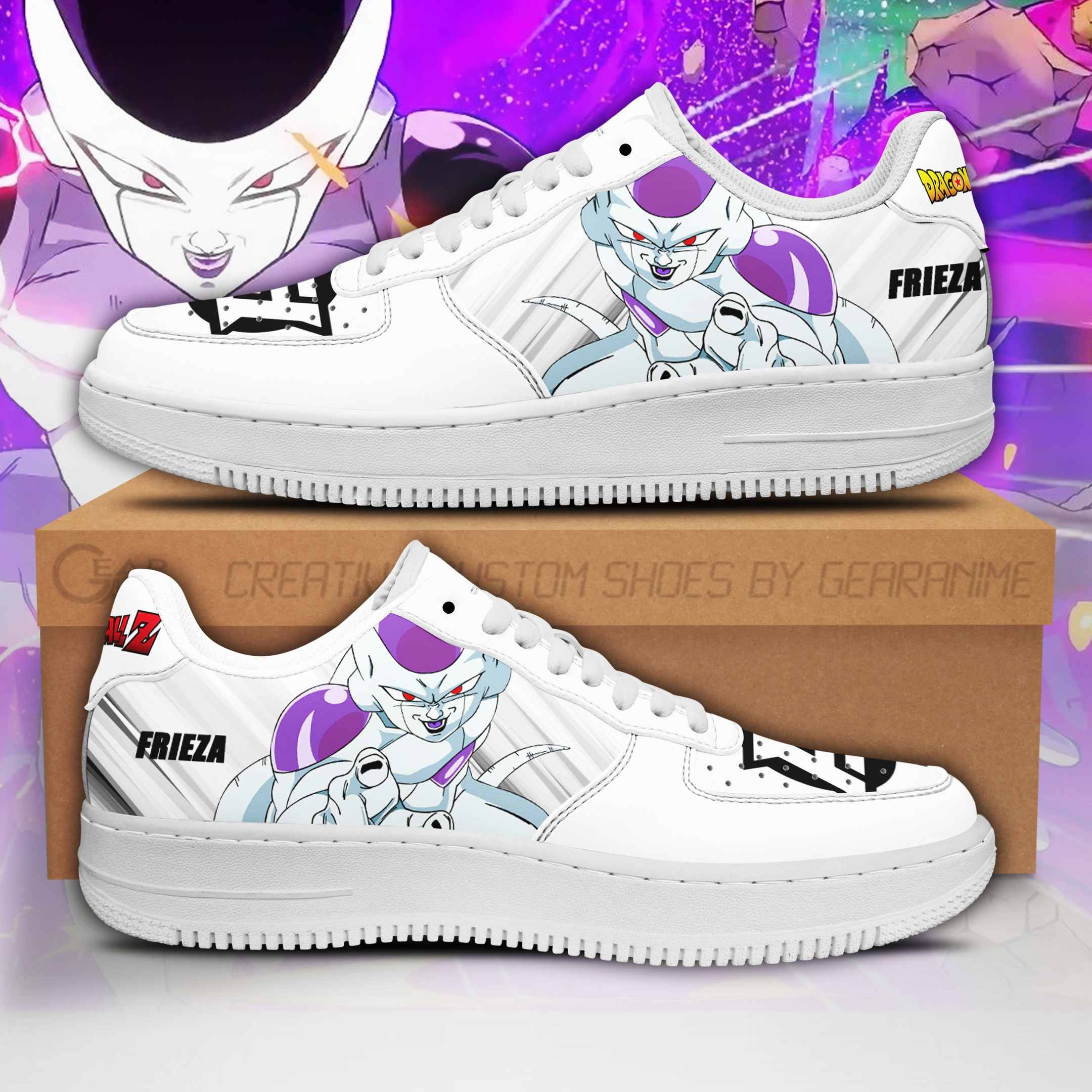 Frieza Dragon Ball Z Air Force Shoes Sneakers Custom Anime V12