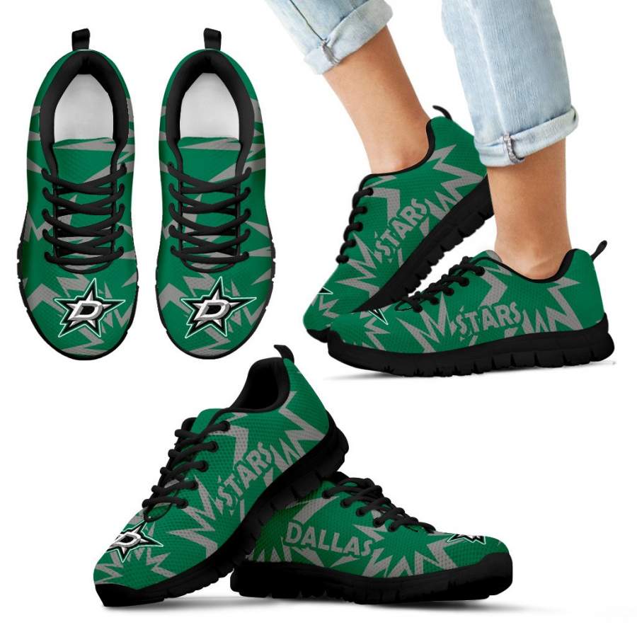 Zig Zag Circle Dizzy Excellent Nice Logo Dallas Stars Sneakers