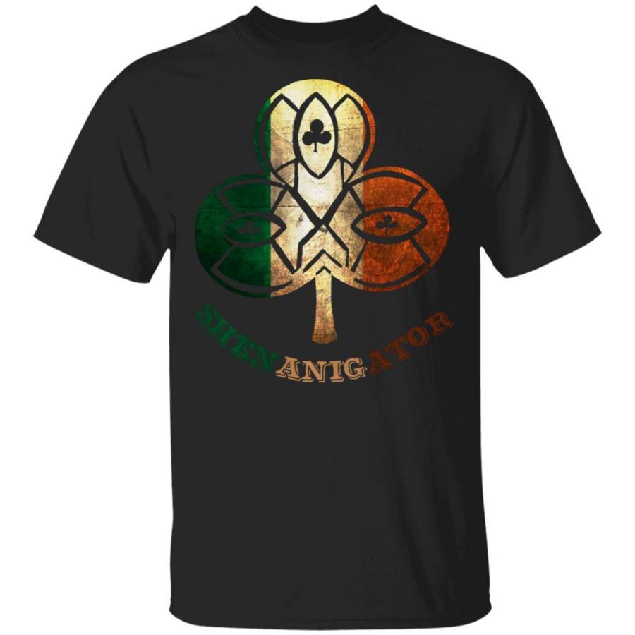 Shenanigator Vintage Irish Clover Flag St Patrick’s Day T Shirt Saint Paddys Patricks Tshirt Lucky Shirts Drink Green Beer Irish Gifts Funny Tee