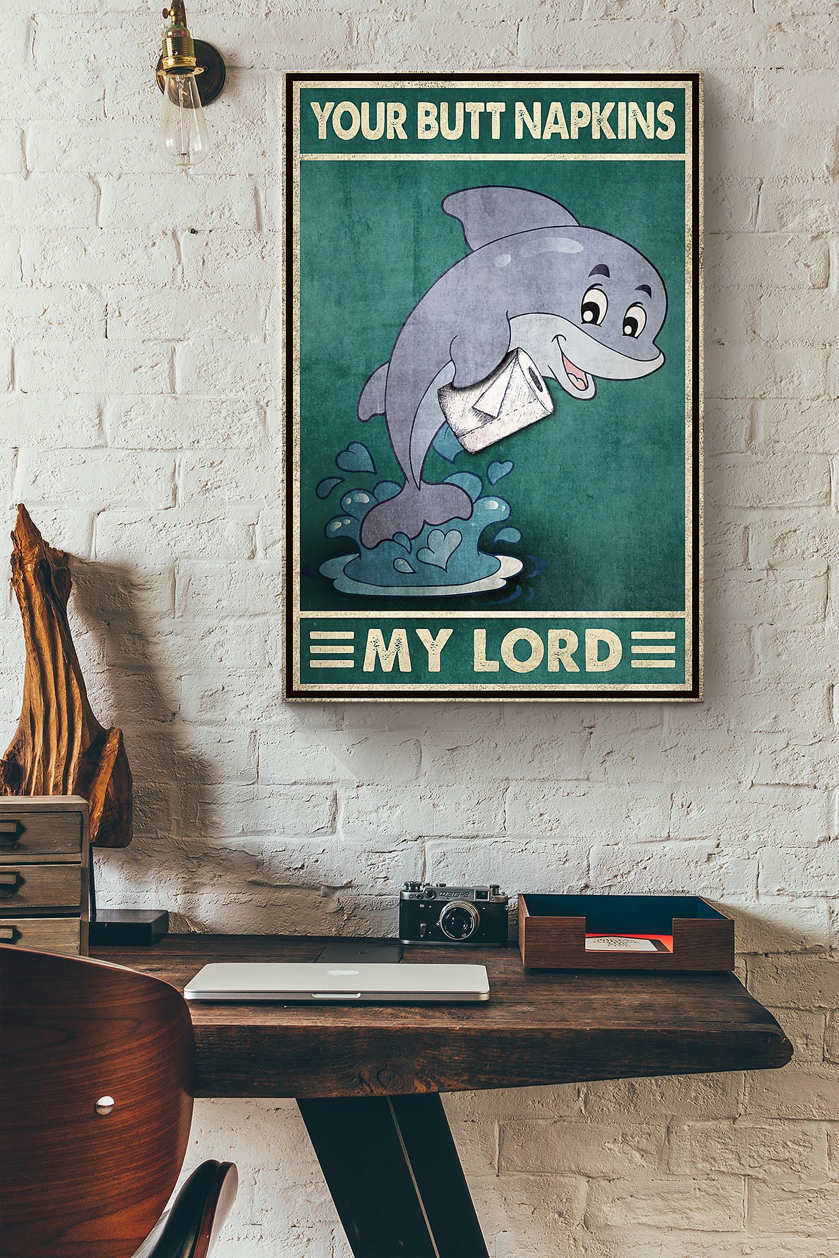 Dolphin Toilet Paper Your Butt Napkins My Lord Poster Wrapped Canvas