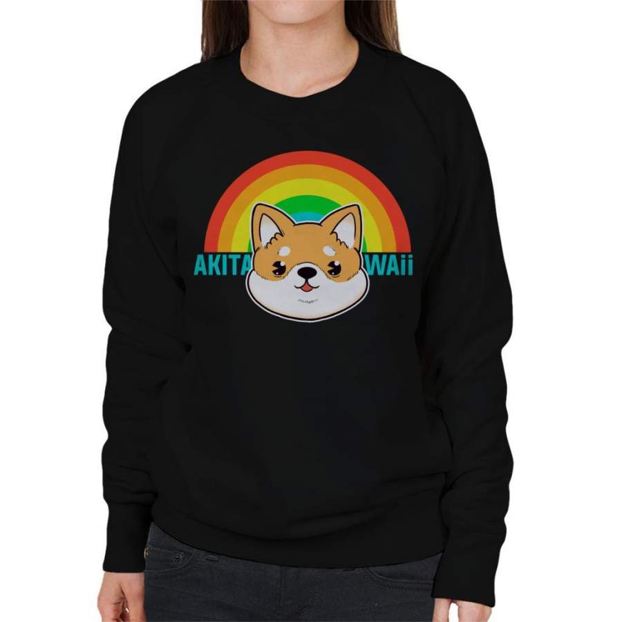 Akitawaii Hawaii Akita Rainbow Women’s Sweatshirt