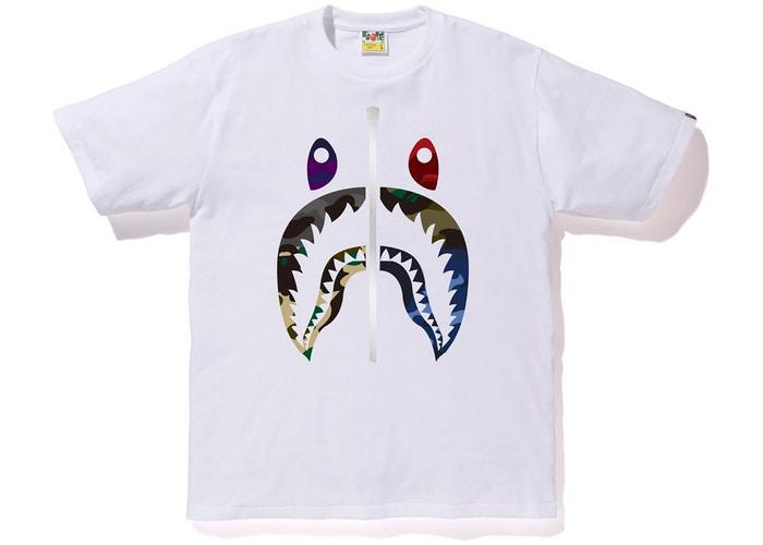 BAPE Mix Camo Shark Tee White