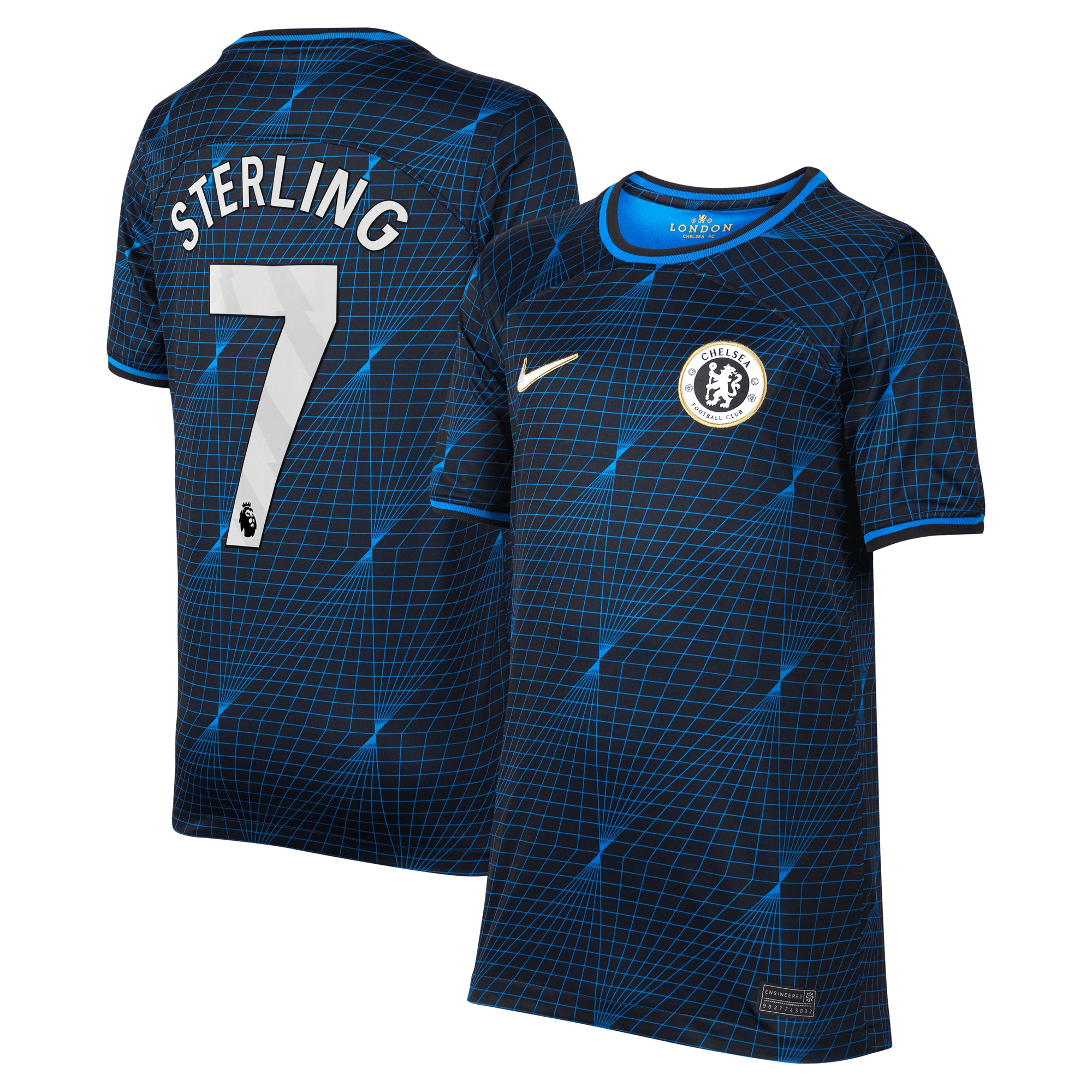 Raheem Sterling Chelsea Youth 2023/24 Away Stadium Replica Player Jersey – Navy