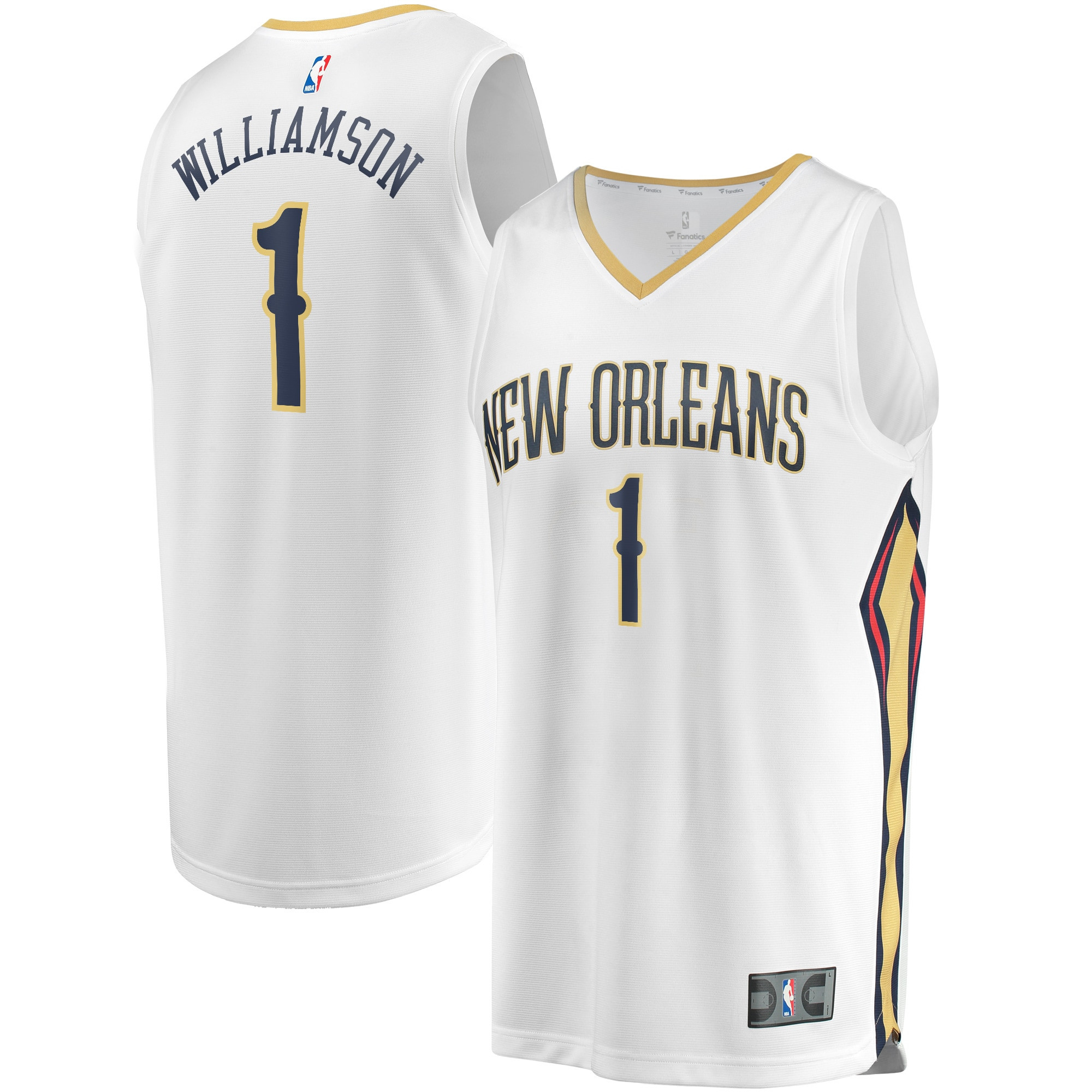 Zion Williamson New Orleans Pelicans Fanatics Branded 2019 NBA Draft First Round Pick Fast Break Replica Jersey Association Edition White NBA