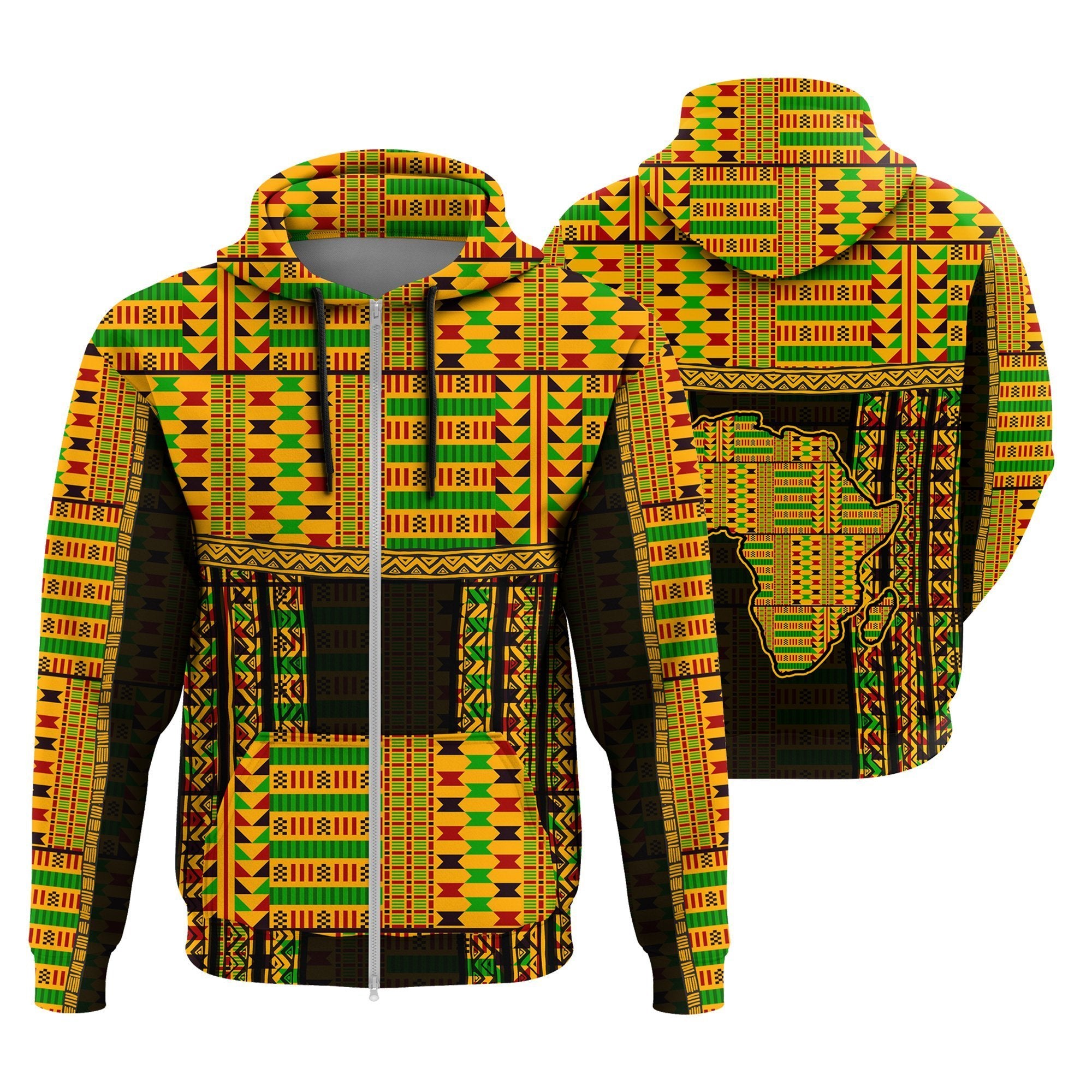 Greek Life Hoodie – Weaver Combined Kente Zip Hoodie