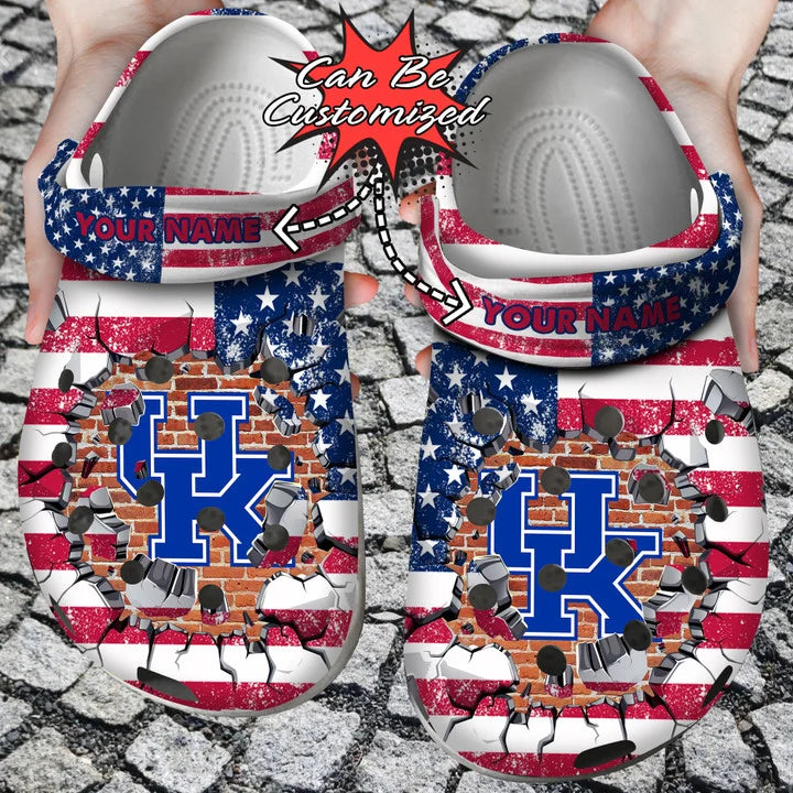 Sport Crocss – Personalized K.Wildcats University American Flag New Clog Shoes