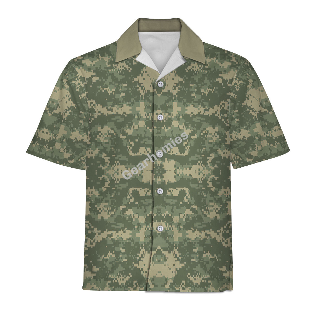 American Acu Or Universal Camouflage Pattern (Ucp) Camo Hawaiian Shirt