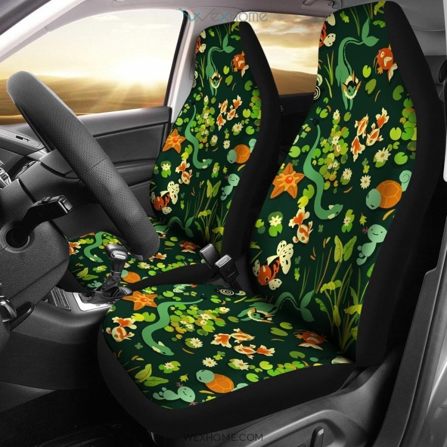 Pokemon Green Nature Cute Car Seat Covers