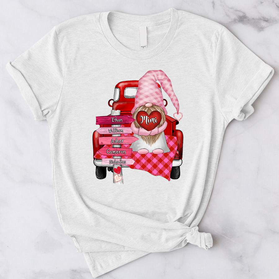 Mimi with grandkids Gnome Valentines Day, Valentine truck, Happy Valentine’s Day Shirt