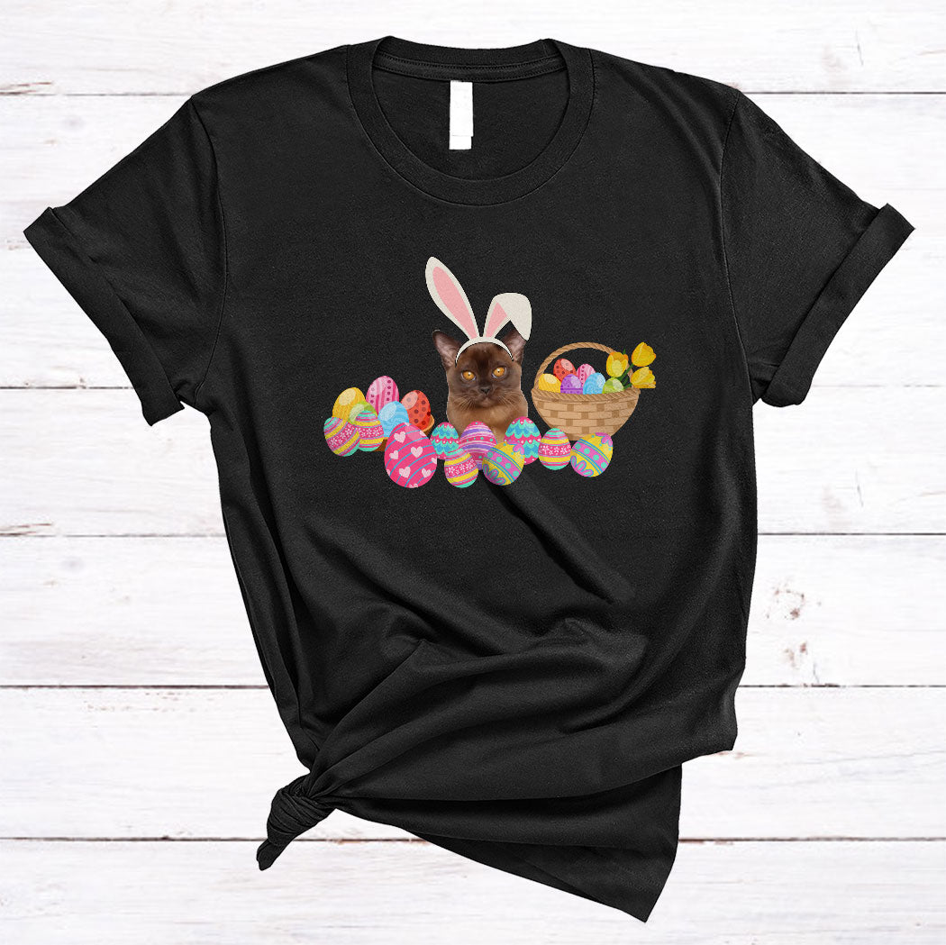 Bunny Burnese Cute Happy Easter Day Egg Basket Bunny Cat Egg Hunt Lover Gifts T-Shirt