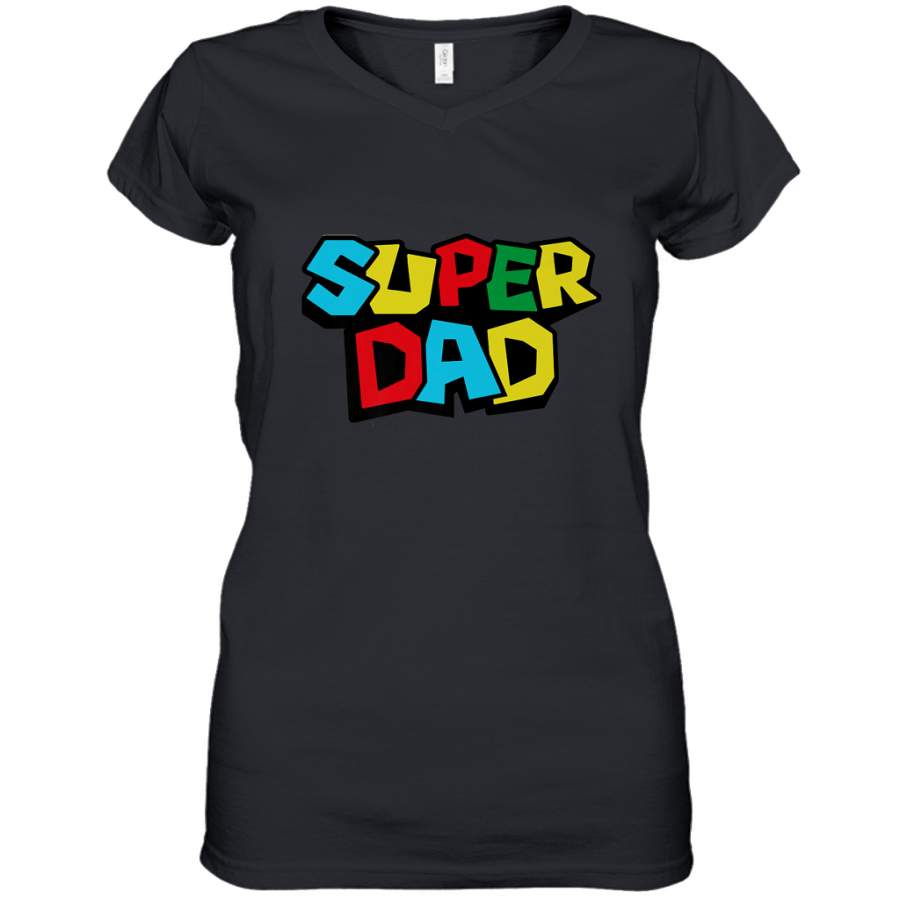 Super Dad like a Mario’s classic bros vintage and classic Women’s V-Neck T-Shirt