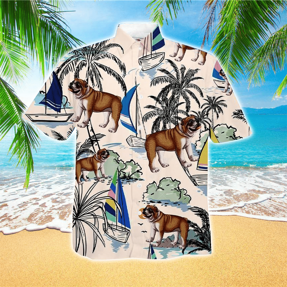 English Bulldog Summer Beach Hawaii Shirt Aloha Ha37222