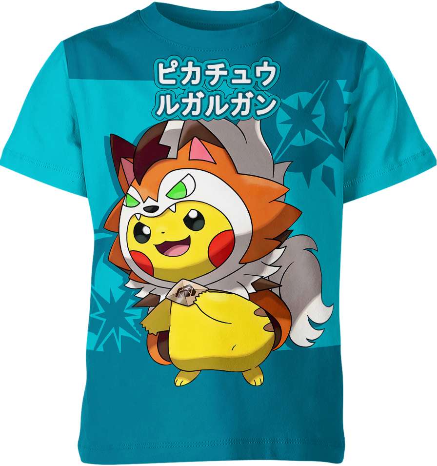 Lycanroc X Pikachu From Pokemon Shirt