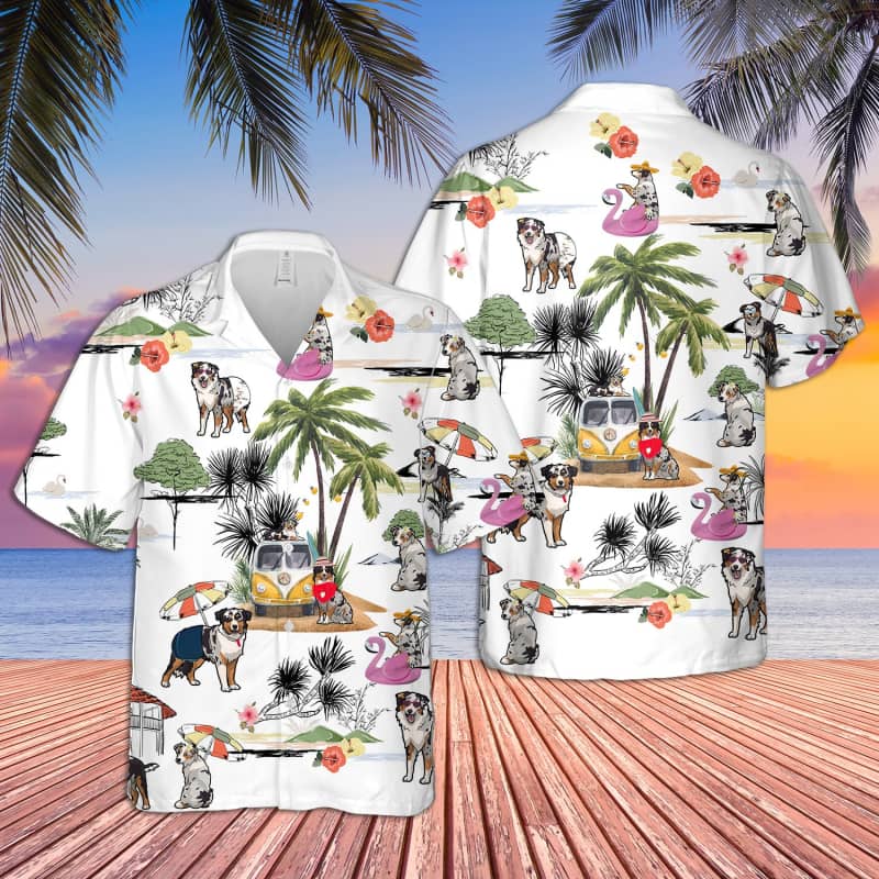 Unisex Australian Shepherd Beach Hawaiian Shirt