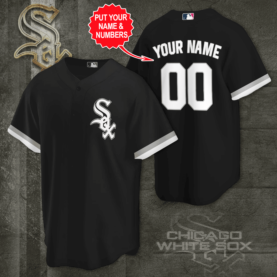 Personalized Chicago White Sox All Over Print 3D Unisex Baseball Jersey – White Pinstripe/Black