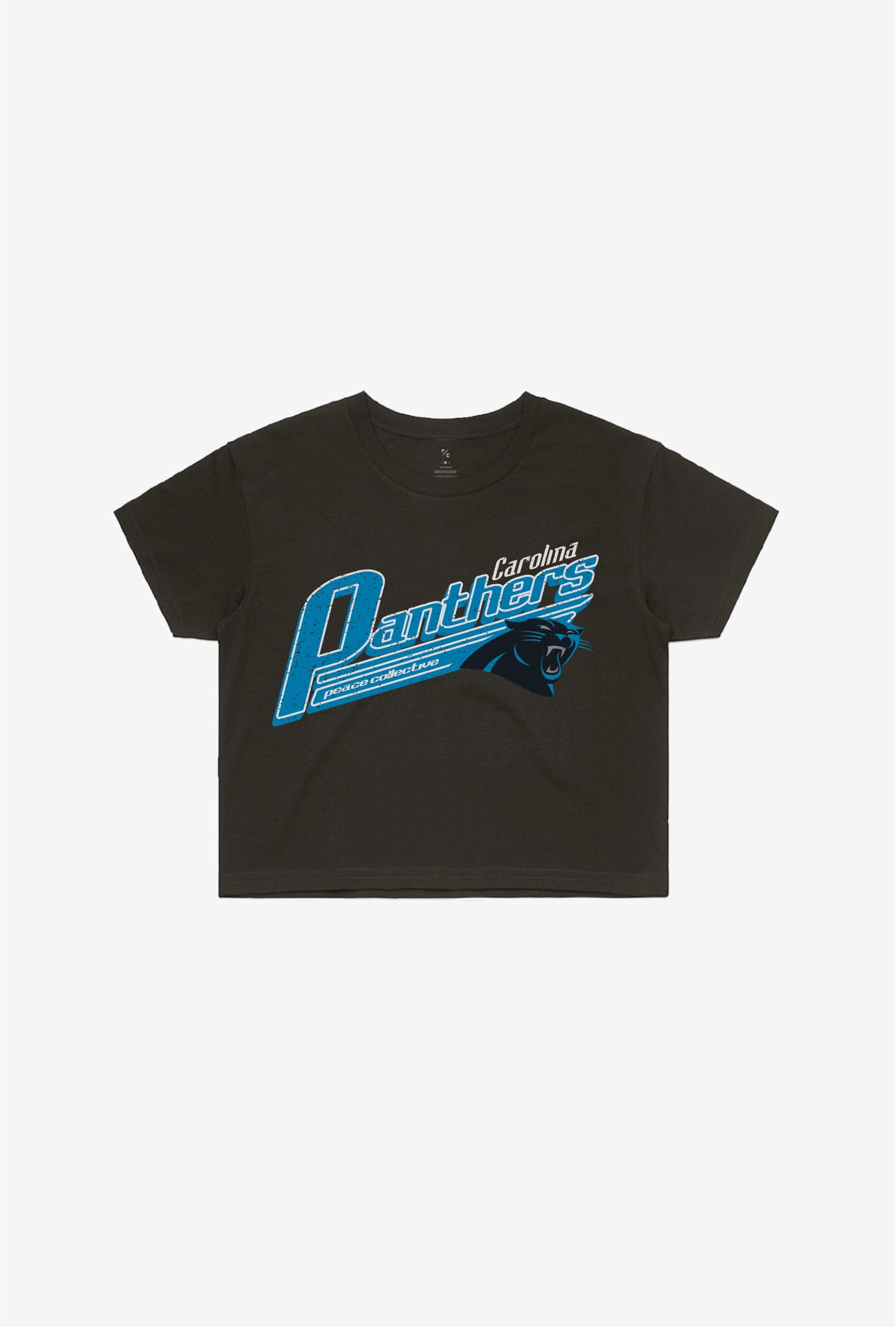 Carolina Panthers Garment Dyed Cropped T-Shirt – Black