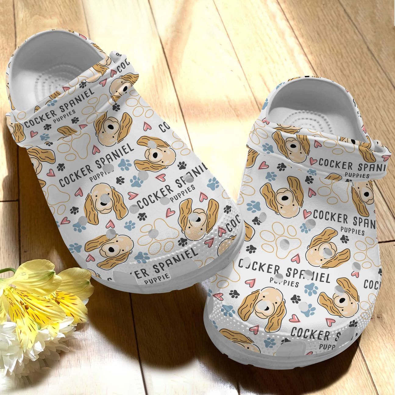 Dog Personalize Clog, Custom Name, Text, Fashion Style For Women, Men, Kid, Print 3D Cocker Spaniel V1