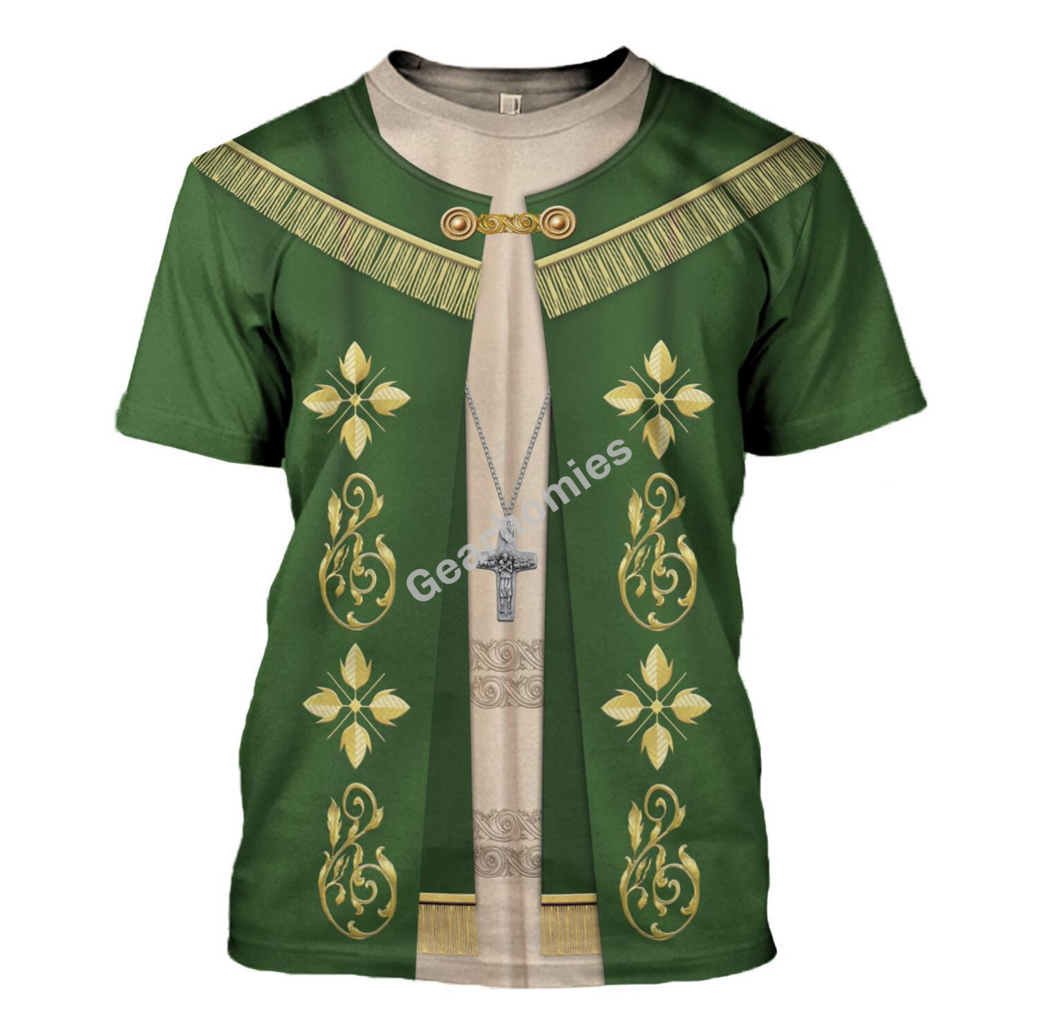 T-Shirt Pope Francis In Choir Dress, Green