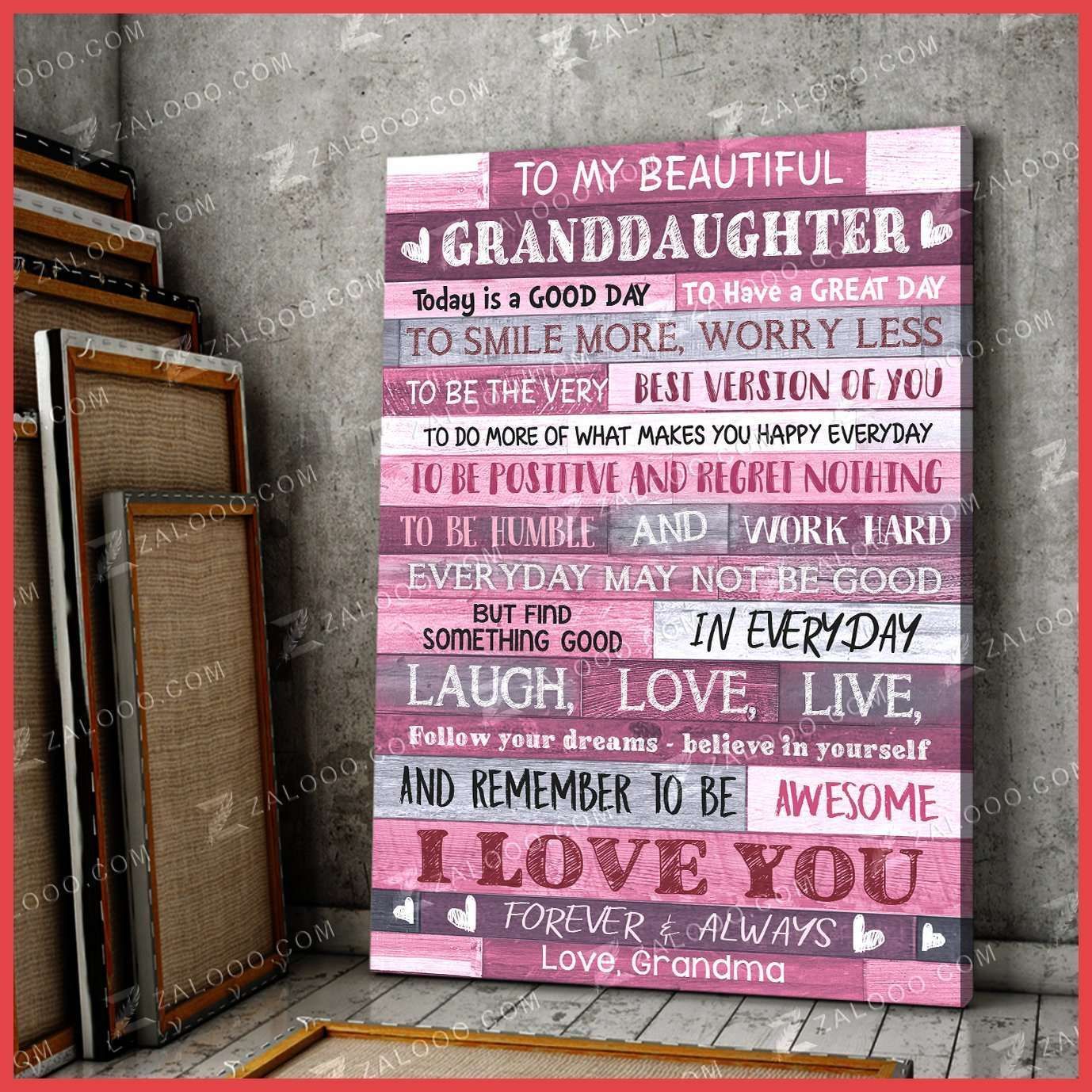 Canvas – To My Granddaughter Grandma – Today Is A Good Day Gift For Family, Wall Art Decor, Canvas Print, Home Decor