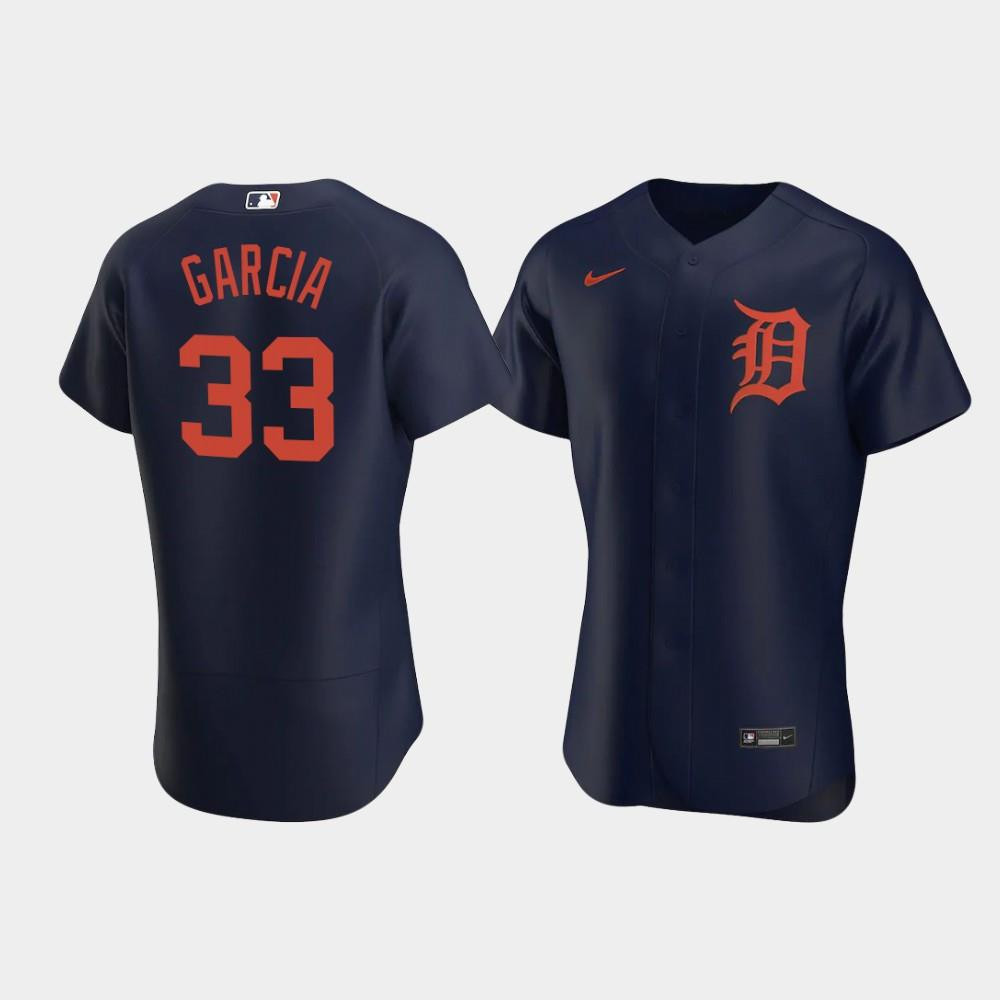 Bryan Garcia 33 Detroit Tigers Navy Alternate Jersey