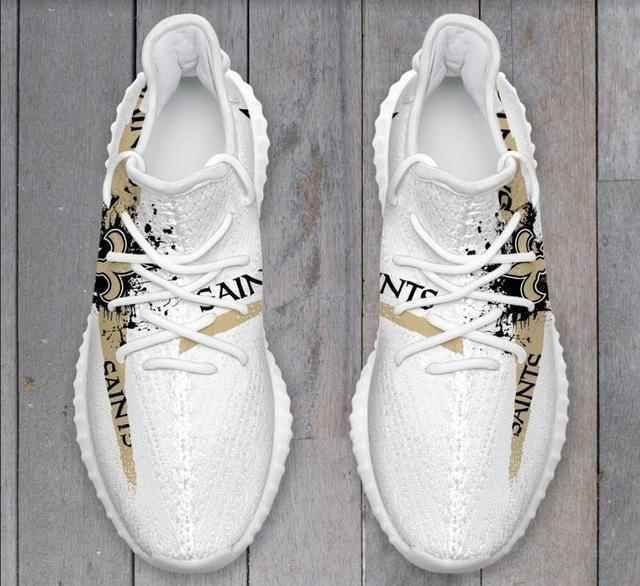 New Orleans Saints Men Running Yeezy Boost Shoes Sport Sneakers