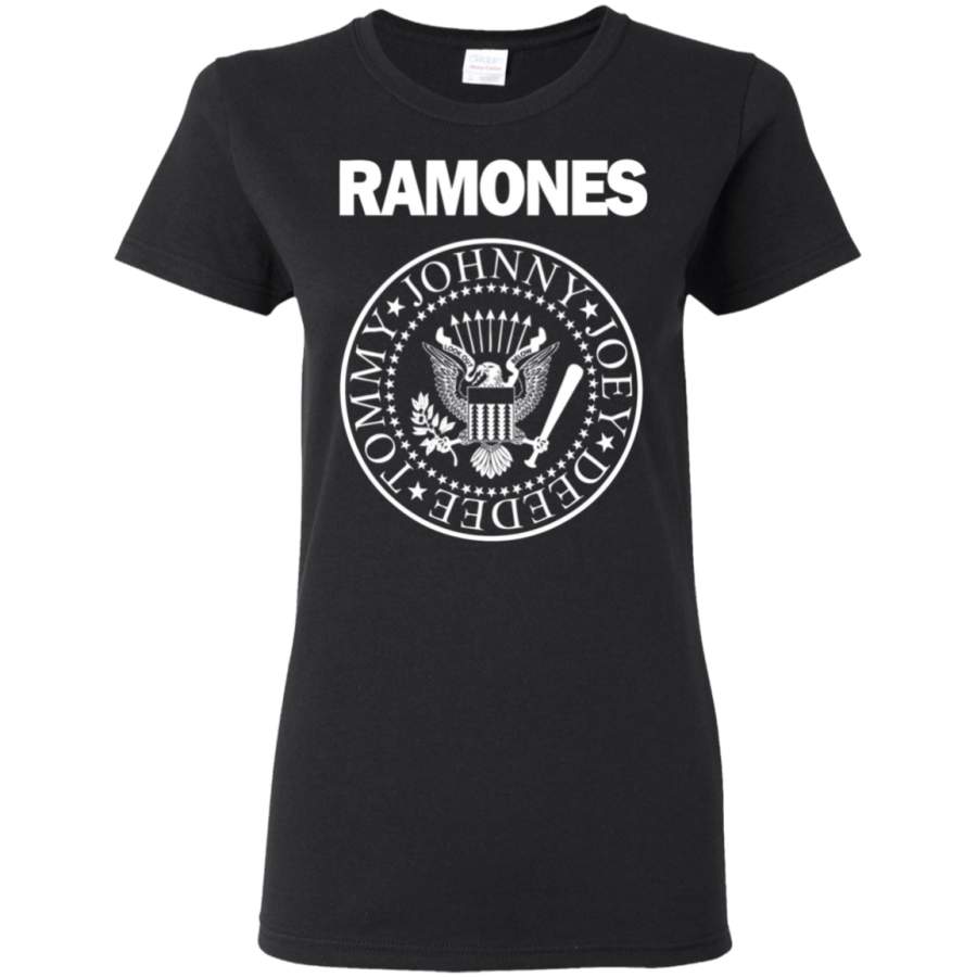 Ramone Tommy Johnny Joey Deedee logo Ladies T-Shirt