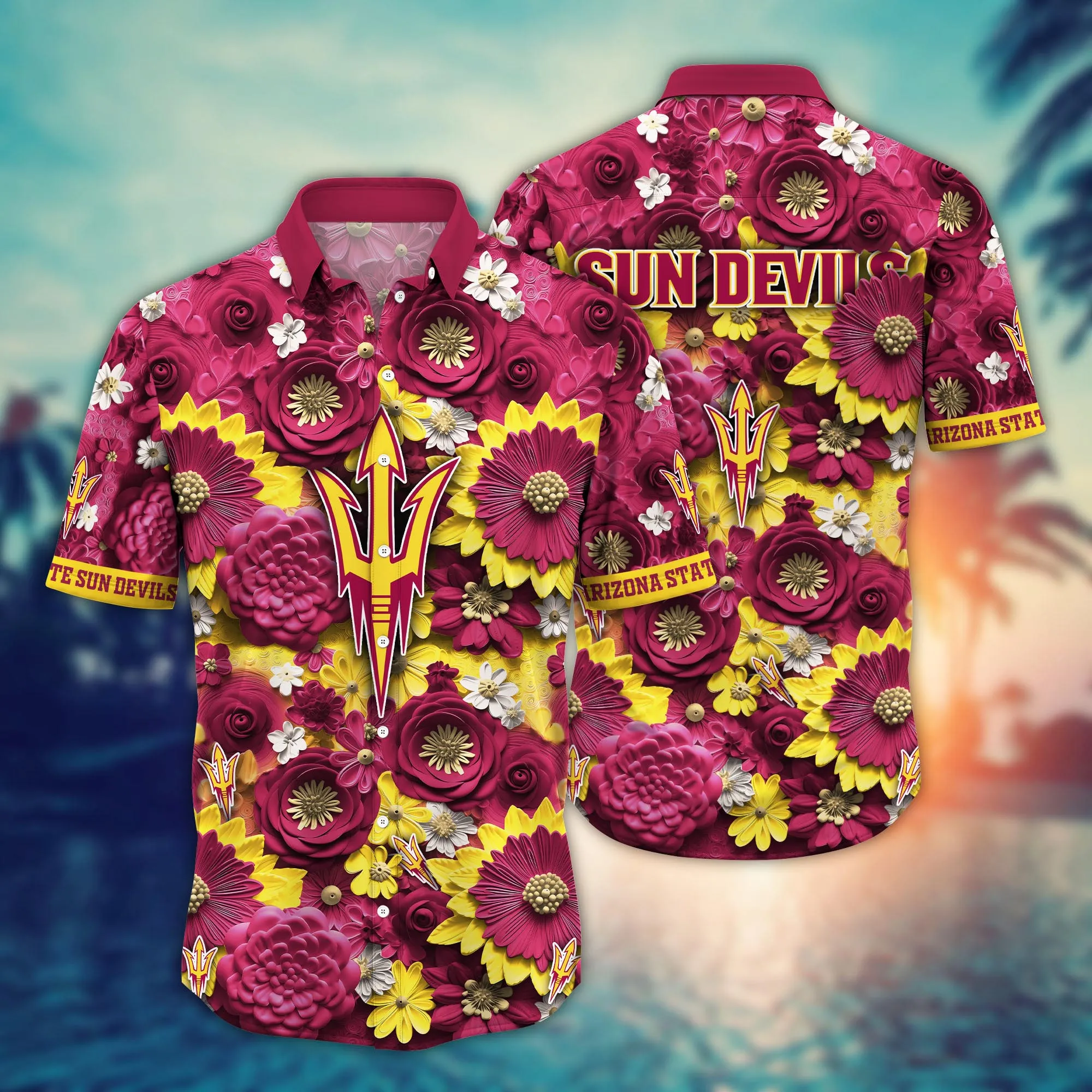 Arizona State Sun Devils NCAA Hawaiian Shirt Trending For This Summer Customize Shirt Any Team