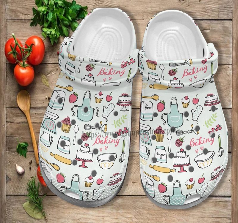 Baking Grandma Cooking Chef Shoes Gift Mom Mother Day – Kitchen Pancake Shoes Croc Clogs