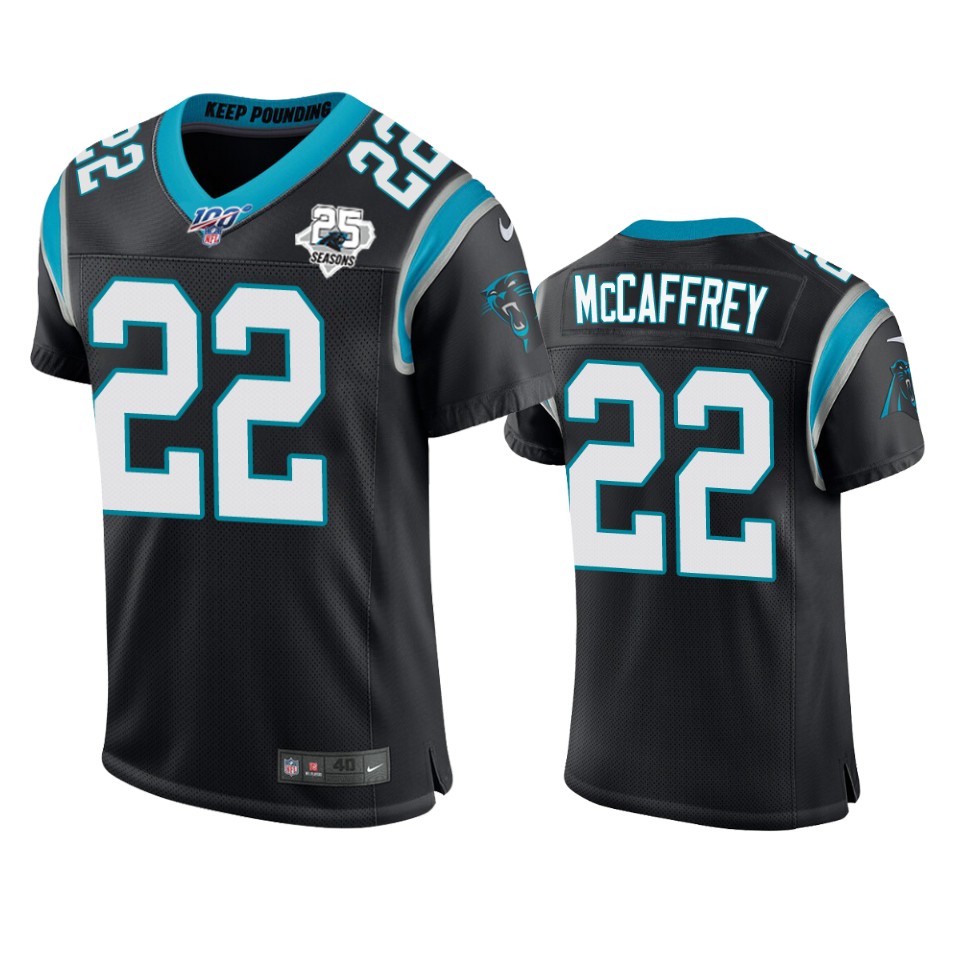 Carolina Panthers Christian Mccaffrey Black 25th Season Vapor Elite Jersey