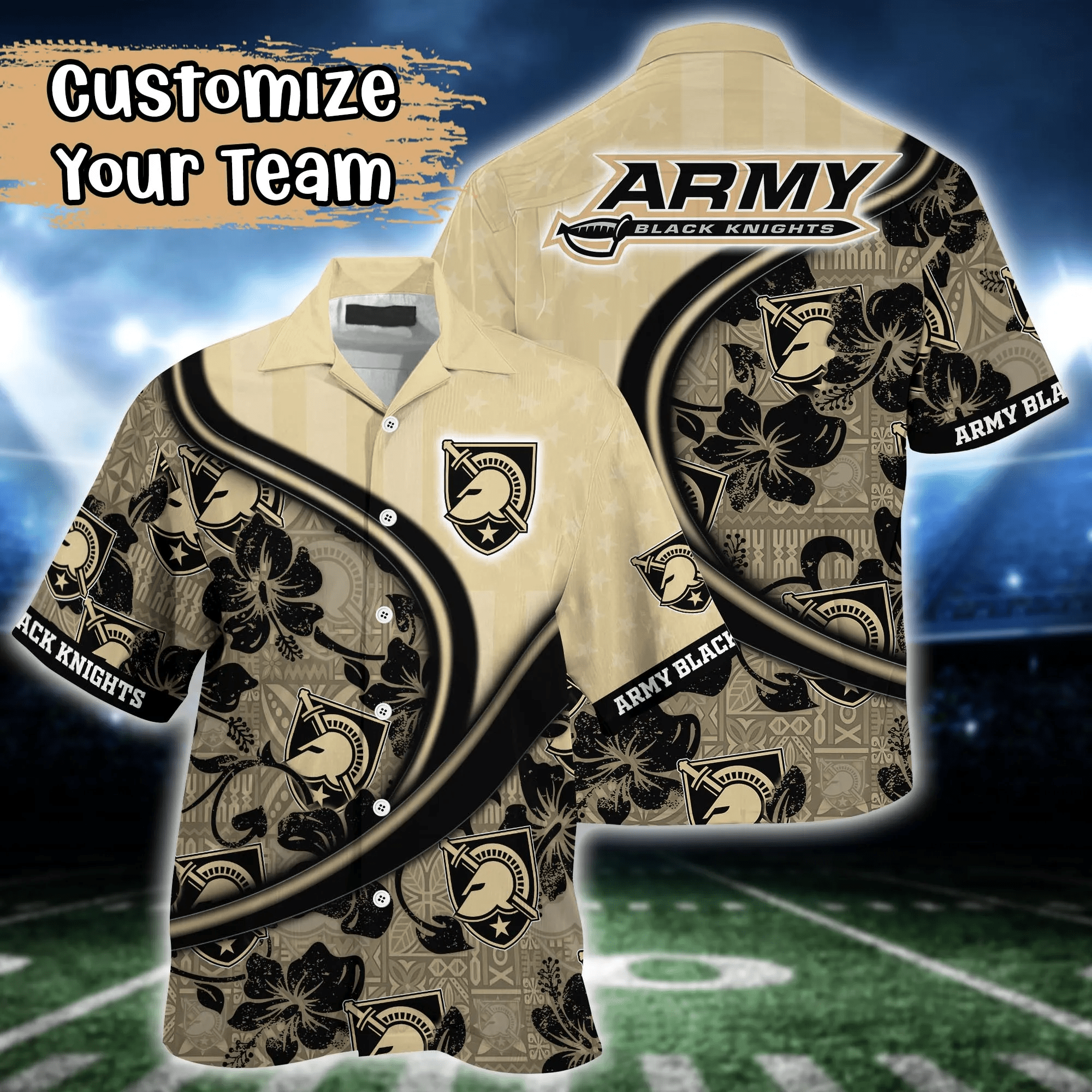 Army Black Knights NCAA Us Flag Hawaiian Shirt Custom Summer Aloha Shirt